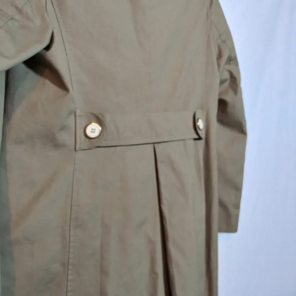 Fleet Street Rain Shine Classic Tan Double-Breasted Women's Trench Coat Size 10